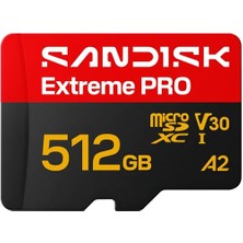 Sandisk Sandısk Extreme Pro Microsdxc 512 Gb. Uhs-I Kart + Sd Adaptörü (250 Mb/s'ye Kadar Okuma, 170 Mb/s'ye Kadar Yazma, 5k, 3k, 4K Uhd, C10, V30, U3, A2)