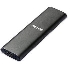 Philips Harici Taşınabilir SSD 2 Tb - Ultra Ince Sata Ultra Hızlı Usb-C, 550 Mb/s'ye Kadar Okuma Hızı, Alüminyum