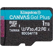 Kingston Canvas Go Plus Microsdxc Hafıza Kartı Gen4 200MB/S A2 U3 V30 1tb Tek Paket, Adp-Sdcg4/1tbsp Olmadan