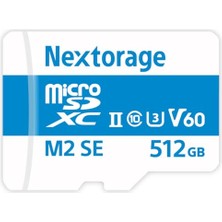 Nextorage Japon Üretici Uhs-Iı Micro Sd Kart 512GB Microsdxc U3 V60 Maks. Okuma Hızı 280MB/S Maks. Yazma Hızı 190MB/S NX-M2SE512G Microsd Kart