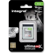 İntegral Integral 1 Tb Cfexpress Bellek Kartı Tip B 2.0 12K ve 8k Raw ve 8k 120 Fps, 1800 Mb/s Okuma, 1400 Mb/s Yazma Hızı, 1200 Mb/s Sürekli Yazma Hızı, Gelişmiş Sinematik ve Dslr Kameralar Için Tasarlandı