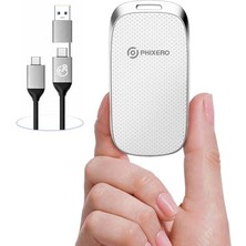 Phıxero P20 Taşınabilir SSD 2 Tb 2000 Mb/s'ye Kadar, USB 3.2 Gen 2x2 Harici Katı Hal Sürücüsü, Akıllı Telefon, Tablet, Pc, Dizüstü Bilgisayar Için USB C'den C&a'ya (Beyaz)