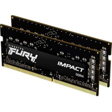 Kingston Fury Impact 32 GB (2X16 Gb) 3200 Mhz Ddr4 CL20 Dizüstü Bilgisayar Bellek Kiti, 2 KF432S20IBK2/32 ile