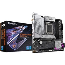 Gigabyte Gıgabyte B760M Aorus Elite Ax Anakart - 14. Nesil Intel Core Işlemcileri, 12*+1+1 Fazlı Dijital Vrm'yi, 7800 Mhz'e Kadar Ddr5 (Oc), 2x Pcıe 4.0 M.2, Wi-Fi 6e, 2.5gbe Lan'ı Destekler