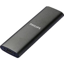 Philips Harici Taşınabilir SSD 1 Tb - Ultra Ince Sata Ultra Hızlı Usb-C, 540 Mb/s'ye Kadar Okuma Hızı, Alüminyum