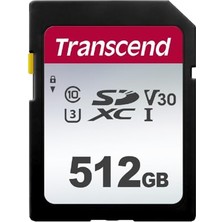 Transcend 512 GB Sdxc Bellek Kartı 300S, Uhs-I U3, V30, 100 Mb/s'ye Kadar Okuma, Dijital Kameralar ve 4K Video Için, Hayal Kırıklığı Olmayan Paketleme - TS512GSDC300S-E