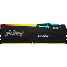 Kingston Fury Beast Siyah Rgb 32 GB (2X16 Gb) 5600MT/S Ddr5 CL40 Dımm Masaüstü Oyun Bellek Kiti, 2'li - KF556C40BBAK2-32