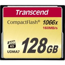 Transcend 128 GB Compactflash 1000 Hafıza Kartı, 160/120 Mb/s'ye Kadar, Udma 7, 4K Uhdtv ve Full Hd Video Için Vpg-65 - TS128GCF1000