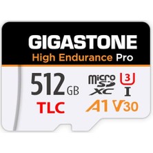 Gigastone Gıgastone 512 GB Mikro Sd Kart, High Endurance Pro, 140/120 Mb/s'ye Kadar, Redtiger Rove Vivofo Vantrueeo Arifayz Dashcam, Uhs-I A1 V30 U3 Tlc Microsdxc ile Uyumlu