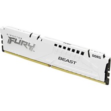 Kingston Fury Beast White Ddr5 64 GB (2X32 Gb) 5200MT/S CL40 Dımm Masaüstü Oyun Belleği Seti, 2 Intel Xmp'li - KF552C40BWK2-64