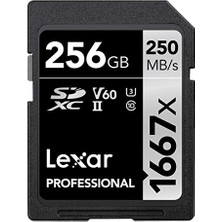Lexar Professional 1667X Sd Kart 256 Gb, Bellek Kartı Sdxc Uhs-Iı, 250 Mb/s'ye Kadar Okuma, Sınıf 10, U3, V60, Profesyonel Fotoğrafçılar, Kameramanlar ve Meraklıları Için Sd (LSD256CB1667)