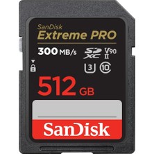 Sandisk Extreme Pro Sdhc Uhs-Iı Bellek Kartı V90 512 GB (300 Mb/s, 8k, 4K ve Full Hd Video Kayıt, Rescuepro Deluxe, Darbeye Dayanıklı, Sıcaklığa Dayanıklı, Suya Dayanıklı ve x Işınına Dayanıklı)