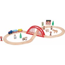 Squirrel Play 35 Parça Ahşap Tren Seti - Eğitici Figür 8 Raylı Yol Sistemi