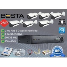 Akıllı Durak 6 Dış Mekan Kameralı Her Şey Dahil Güvenlik Kamera Seti