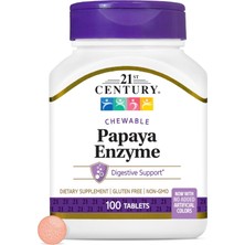 21ST Century Papaya Enzyme Digestive Enzymes For Gut Health 100 Chewable Tablet