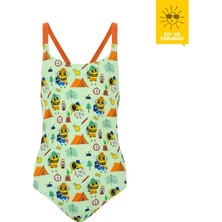 Daring Littles Uv Korumalı Upf 50+ Çapraz Askılı Arı Desenli Mayo - Geri Dönüştürülmüş Kumaş - Beebee Koleksiyonu