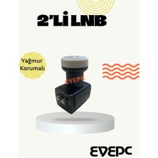 Eyepc 2 Li Ikili Bağımsız Universal Tüm Çanaklara Uyumlu 2 Çıkışlı Lnb Elenbi Bağımsız 2 Çıkışlı Lenebe Kapaklı  Full Hd 4K 3D