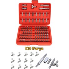 Vanckey 100 Parça Cr-V Çelik Bits Uç Seti Torx Hex Düz Yıldız Y Model Delikli Uçlar