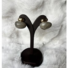 Mermer Desenli Boncuk Küpe