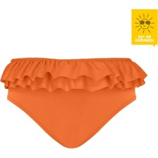 Daring Littles Uv Korumalı Upf 50+ Fırfırlı Turuncu Bikini Altı - Geri Dönüştürülmüş Kumaş