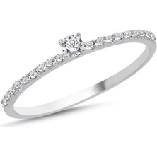 La Mia Felicita 925 Ayar Tek Taş Yüzük