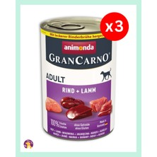 Animonda Grancarno Sığır ve Kuzu Etli Yetişkin Köpek Konservesi 400 gr (3 Adet)
