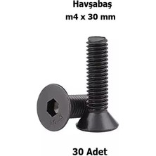 Venoa M4X30 mm Havşabaş Imbus Civata 10.9 Kalite Siyah Dın 7991 Alyan Vida – 30 Adet Paket