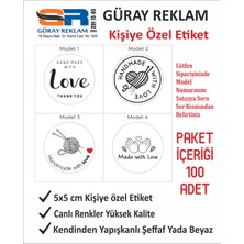 Kişiye Özel El Emeği (Handmade) Etiket – 5x5 cm 100 Adet Şık Paketleme Stickerı