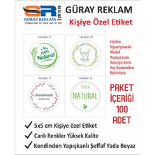 100 Adet Kişiye Özel El Emeği (Handmade) Etiket – 5x5 cm Şık Paketleme Stickerı