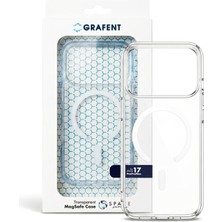 Grafent iPhone 17 Pro Max Şeffaf Magsafe Uyumlu Geç Sararan Darbe Emici Koruyucu Kılıf