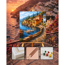 Orenda Hobi Sanat Sayılarla Boyama Deniz Evler 40*50 cm Tuval