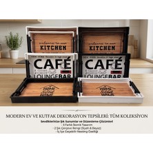 Aşkana 2’li Modern Servis Tepsisi Seti,plastik Dekoratif Sunum TEPSISI,36X26 CM+32X22 Cm,kahve, Çay Tepsisi,kitchen