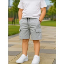 Toryum Tekstil Çift Kargo Cepli Bağcıklı Takma Kemerli Erkek Çocuk Şortu