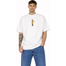 Camblys Kadın Erkek Unisex Kobe Bryant Ön Baskılı Oversize Kalın Kumaş Bol Kesim Pamuklu T-Shirt