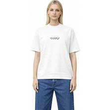 Camblys Kadın Erkek Unisex Oopps Ön Yazı Baskılı Oversize Kalın Kumaş Bol Kesim Pamuklu T-Shirt
