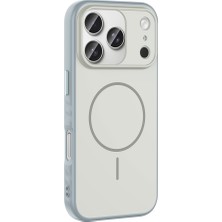 iPhone 17 Pro ile Uyumlu Magsafe Şarj Özellikli Tea Kapak Gümüş