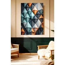 Mushen Studio Geometrik Piramit Desen 3D Etkili Kanvas Tablo