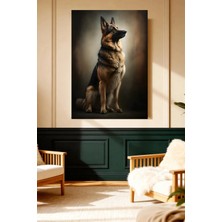Mushen Studio Asil Alman Kurdu Köpek Portresi Kanvas Tablo Ofis ve Salon Duvar Dekoru