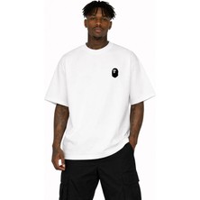 Camblys Kadın Erkek Unisex Bathıng Age Logo Ön Baskılı Oversize Kalın Kumaş Bol Kesim Pamuklu T-Shirt