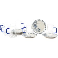 Es Dekor Luna Blue 6lı Cam Çay Bardak Seti 180ML Mutfak Grubu