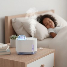 Marsilyan Uzay Ayısı 300 ml USB Hava Nemlendirici – LED Işıklı Masaüstü Buhar Makinesi, Yatak Odası &amp;amp; Çocuk Odası Için Ortam Nemlendirici (4887)