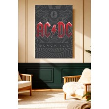 Mushen Studio Acdc Black Ice Vintage Rock Kanvas Tablo Büyük Boy Yağlıboya Tarzı Müzik Grubu Resmi