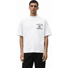 Camblys Kadın Erkek Unisex Fear Of God Essentıals Baskılı Oversize Kalın Kumaş Bol Kesim Pamuklu T-Shirt
