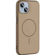 iPhone 15 ile Uyumlu Magsafe Şarj Özellikli Tea Kapak Gold