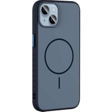 iPhone 15 ile Uyumlu Magsafe Şarj Özellikli Tea Kapak Lacivert