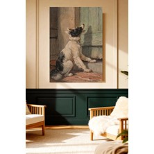 Mushen Studio Köpek Figürü Vintage Sanat Kanvas Tablo