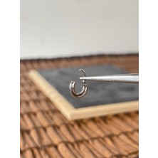 Aida Jewelss %100 Cerrahi Çelik  Çift Çapraz Sıra 6mm x 1.2mm Çelik Kilitli Halka Piercing