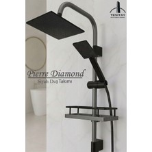 Tesitay Robot Duş Takımı Siyah ve Antrasit Gri Renk Lüks Banyo Duş Seti