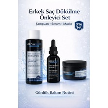 Growblue Erkek Saç Dökülme Karşıtı 3’lü Set | Şampuan + Serum + Maske