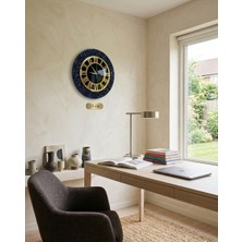 Af Epoxyart Duvar Saati - 35CM - Gold Siyah - Modern Dekoratif Duvar Saati - Epoksi Duvar Saati - El Yapımı Duvar Saati